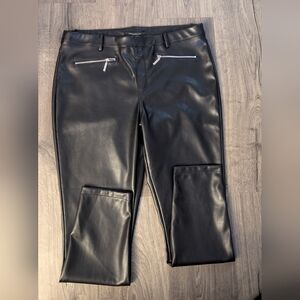 Marc New York Black Faux Leather Pants - Size Large